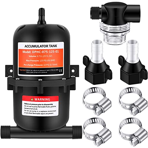 Kingdder خزان تجميع المياه Kingdder RV سعة 0.75 لتر 12 فولت 125 PSI خزان تجميع مضغوط مع مصفاة أنبوب 1/2 MNPT - Image 1