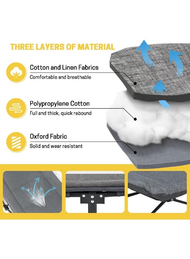 Optico Folding Camping Cot for Adults with Mattress Adjustable 5-Position Portable Folding Camping Bed Sleeping Cot with Pillow Lightweight Cots for Camping Home Office Nap - Image 3