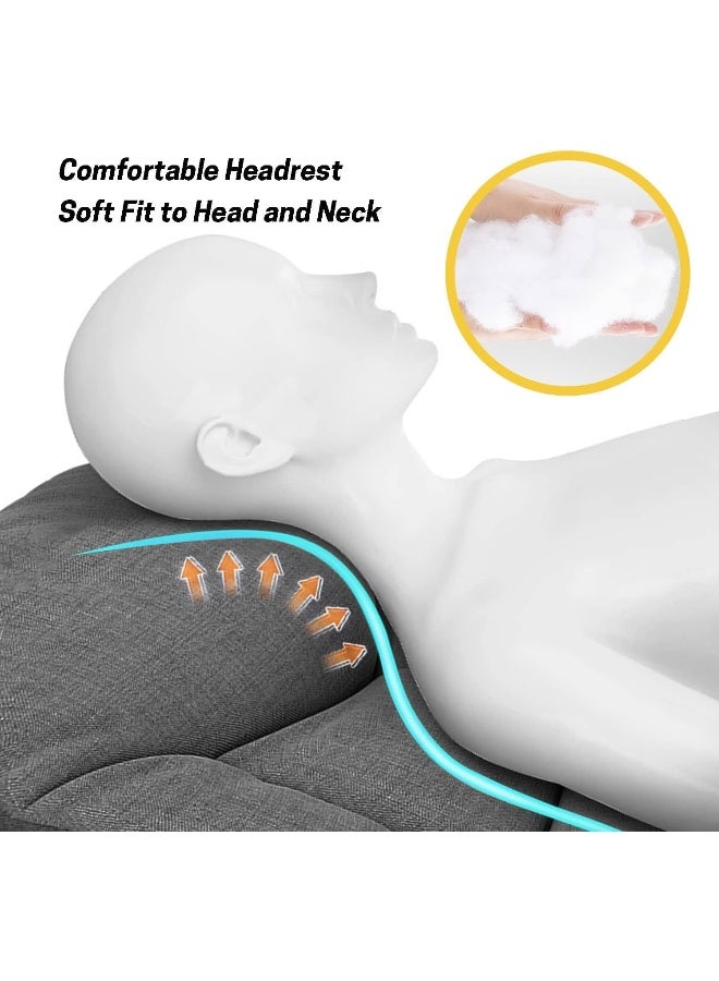 Optico Folding Camping Cot for Adults with Mattress Adjustable 5-Position Portable Folding Camping Bed Sleeping Cot with Pillow Lightweight Cots for Camping Home Office Nap - Image 4