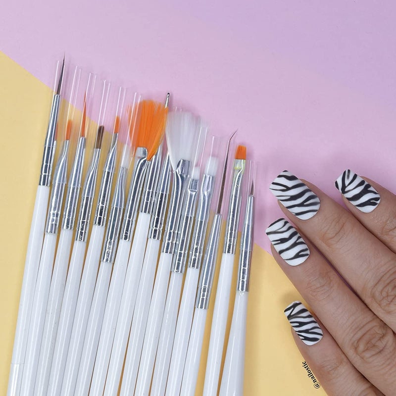 CoslifestoreNail art studio kit for girlswith Nail Extension set Set of 1080 pcs 48 Nail Art Glitter 5 Dotting Tool15 Nail art Brushes Palette 5 Adhesive Nail Striping Tape nail glue 4 French strips 1000 fake nail tips toe extensions tip cutter - Image 3