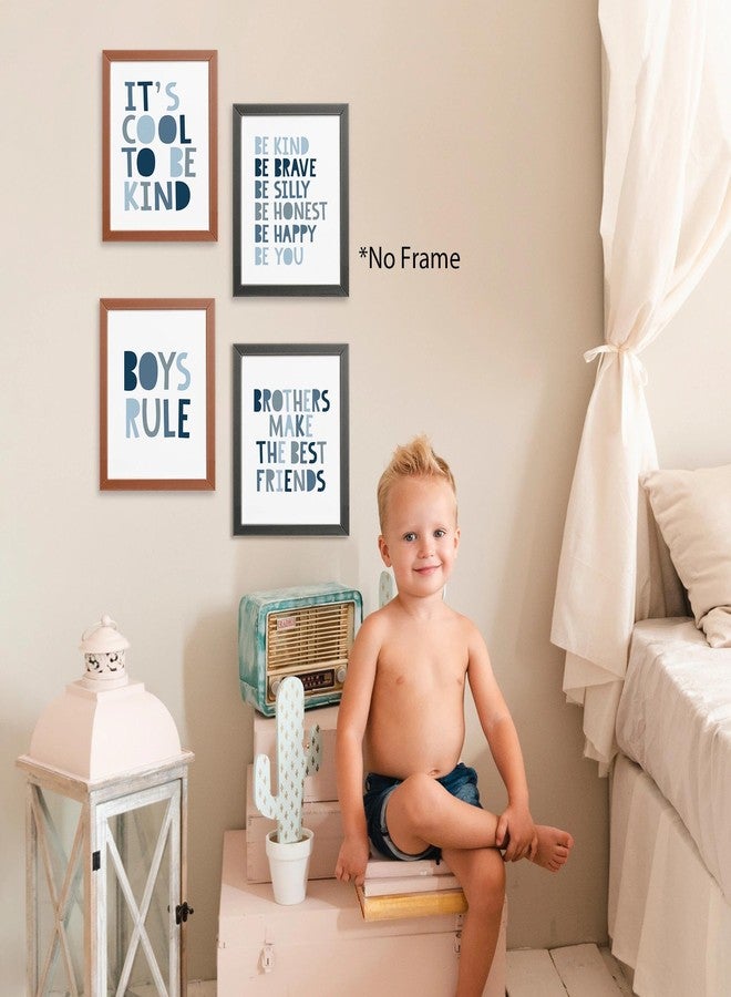 AEHIE Brothers Make The Best Friends Boys Rules Affirmations Poster Prints for Home Boys Room Playroom Nursery Classroom Decor,Boho Navy Blue Colors Decorations Prints Wall Art Unframed 4pcs 8x10 Inches - Image 5