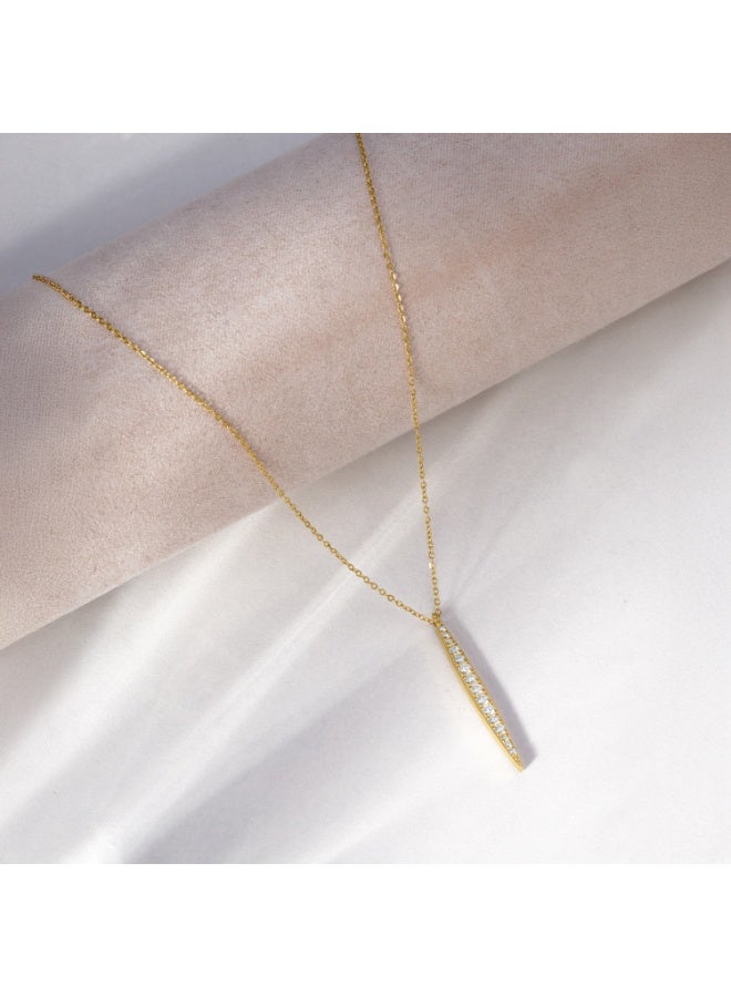 Palmonas 18K Gold Tone Plated Stellar Line Crystal Bar Necklace For Women - Waterproof & Anti-Tarnish - Image 3