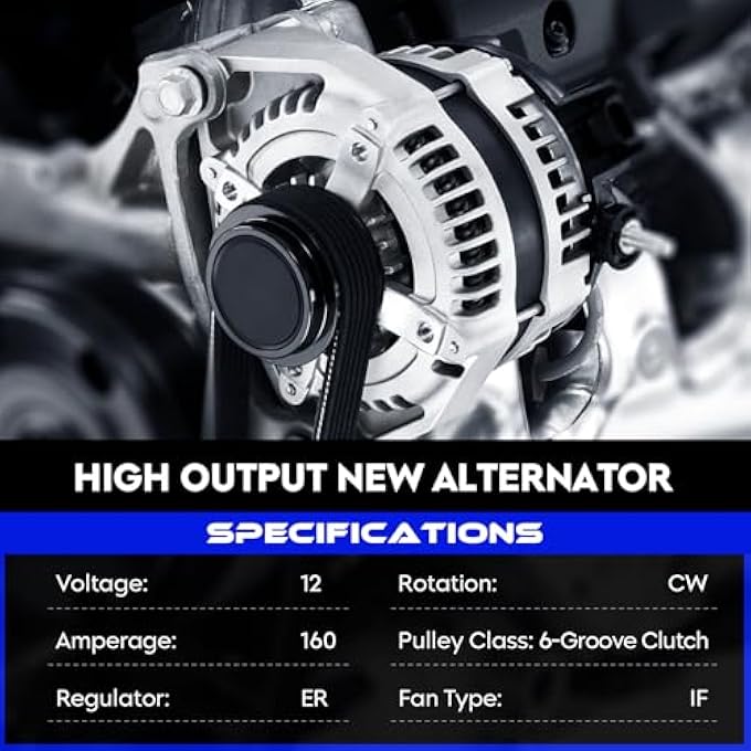 SEHNSUCHT Alternator Replacement New for Chrysler 200 2011-2014, for Town & Country 2011-2016, for Dodge Avenger 2011-2014, for Grand Caravan/Journey 2011-2016, for Ram C/V 2012-2015, for Routan 2011-2014 - Image 4