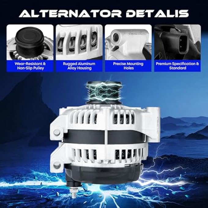 SEHNSUCHT Alternator Replacement New for Chrysler 200 2011-2014, for Town & Country 2011-2016, for Dodge Avenger 2011-2014, for Grand Caravan/Journey 2011-2016, for Ram C/V 2012-2015, for Routan 2011-2014 - Image 2