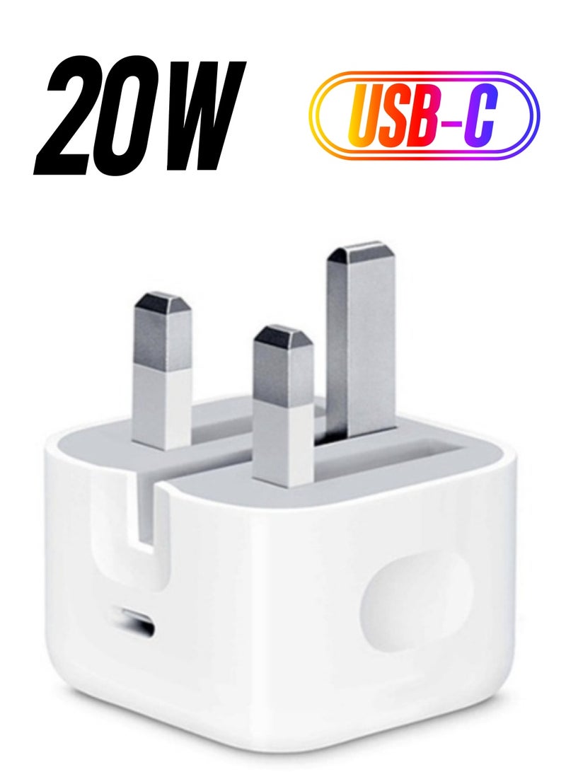 20W PD Power Adapter Wall With TYPE-C Port UK Plug For Smart Phone Fast Charger - Image 1