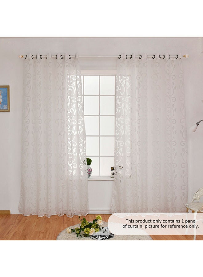 NIBEMINENT Crease Free Polyester Semi Blackout Window Curtain White 0.18kg - Image 1