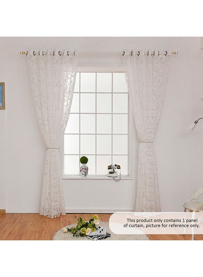 NIBEMINENT Crease Free Polyester Semi Blackout Window Curtain White 0.18kg - Image 2