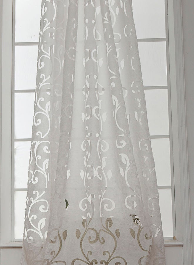 NIBEMINENT Crease Free Polyester Semi Blackout Window Curtain White 0.18kg - Image 3