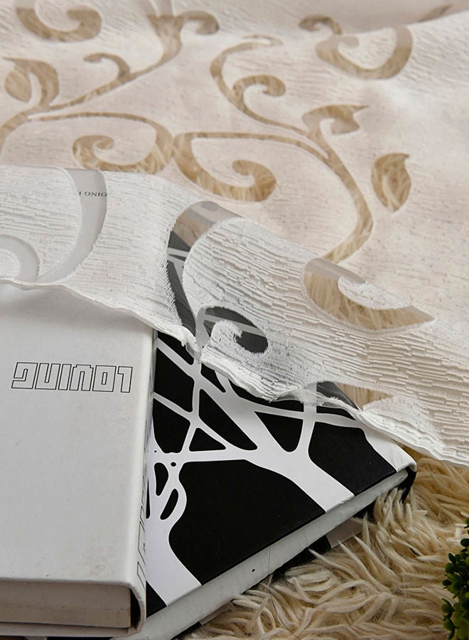 NIBEMINENT Crease Free Polyester Semi Blackout Window Curtain White 0.18kg - Image 4