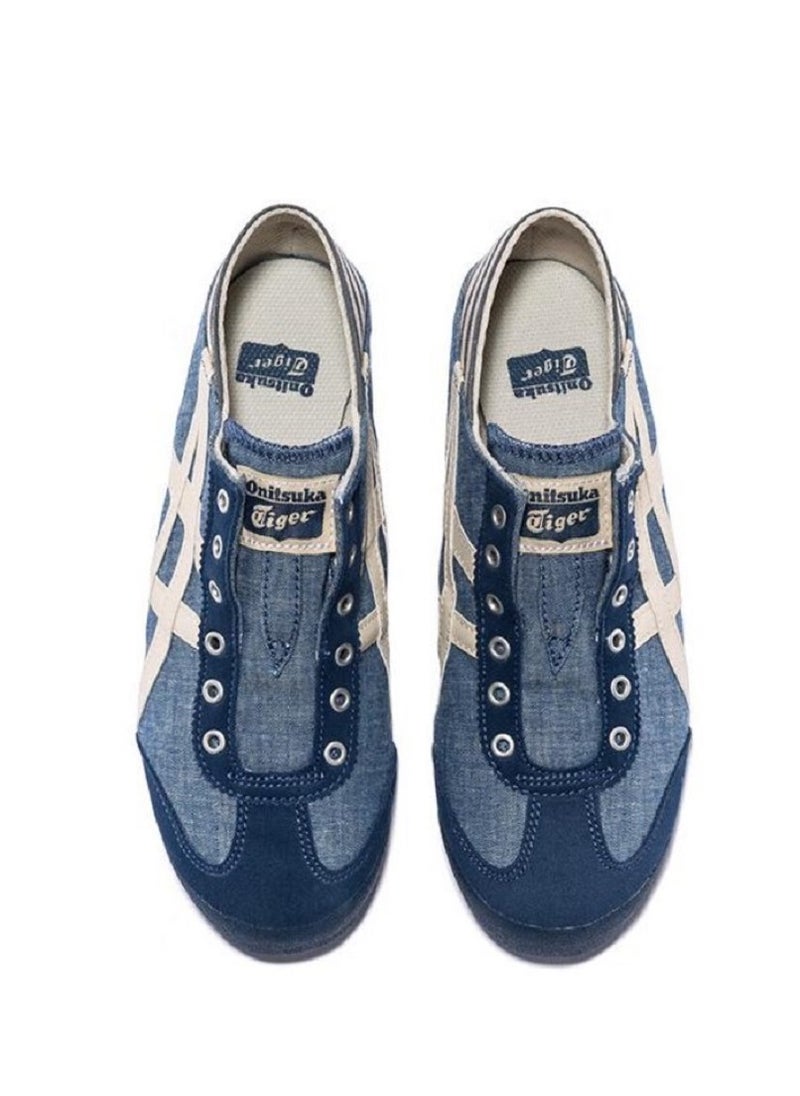 Onitsuka Tiger - MEXICO 66 Slip-On Canvas Casual Colorblock Sneakers Shoes Dark blue/White - Image 1