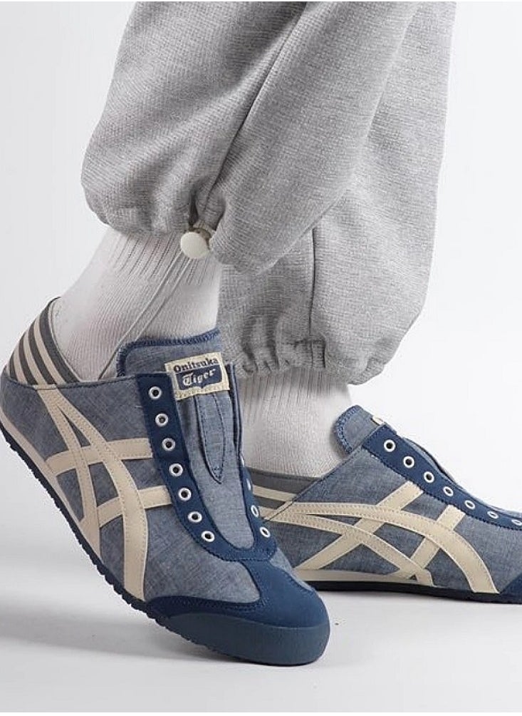 Onitsuka Tiger - MEXICO 66 Slip-On Canvas Casual Colorblock Sneakers Shoes Dark blue/White - Image 1