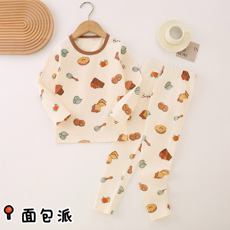 Lycra Underwear 95% Pure Cotton Seamless Children'S Thermal Underwear Pajamas Homewear Set Antibacterial And Warm - Image 1