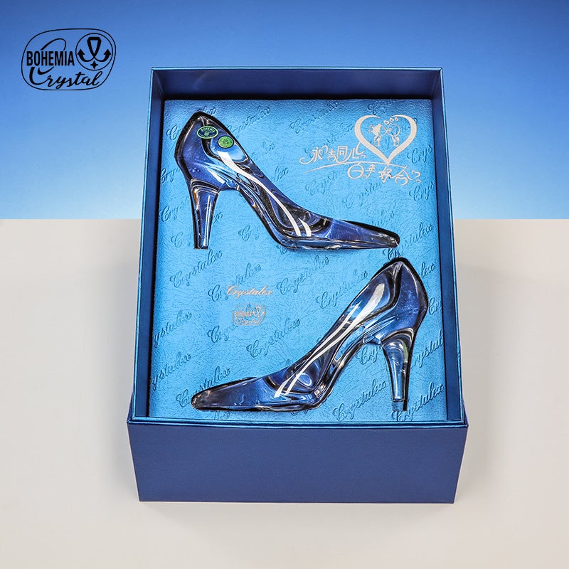 Lead-Free Crystal High Heel Shoe Figurine Office Decor Collectible - Image 2
