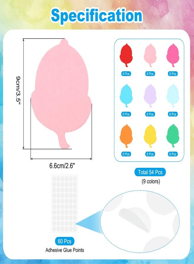 PATIKIL Bulletin Cutouts Paper, 54 Pcs Acorn Shape Bulletin Board Paper Cut Outs Decorations with Adhesive Points for Classroom DIY Crafts Projects Party Supplies, Multicolored - Image 2