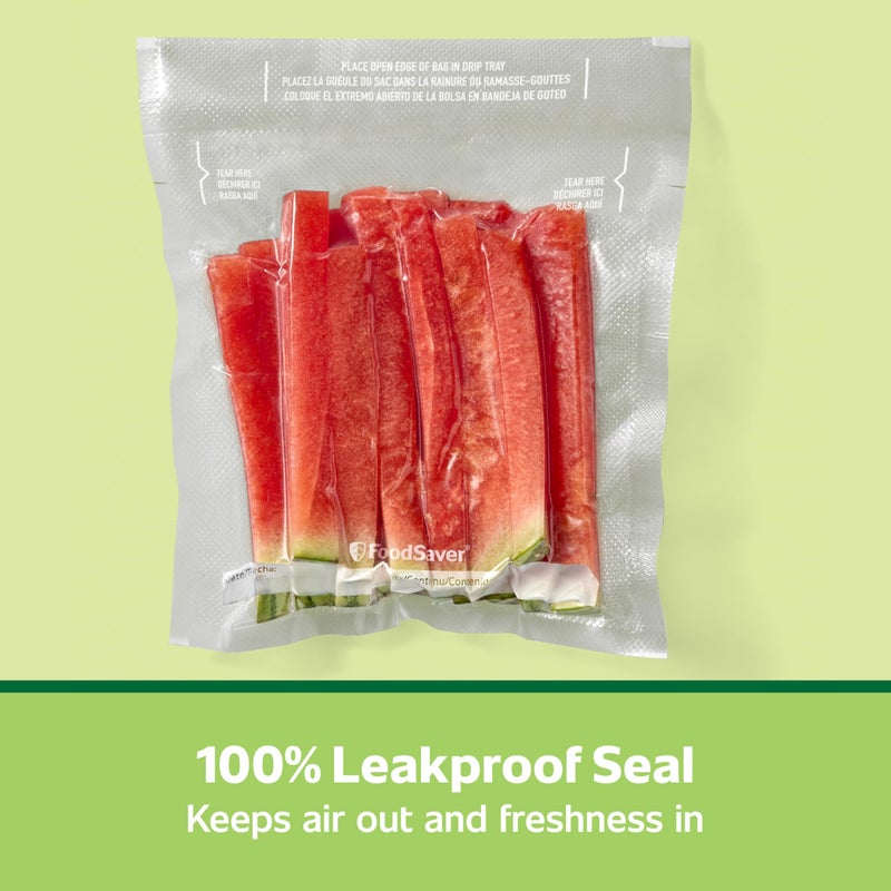 FoodSaver Pint Pre-Cut Vacuum Seal Bags, Easy Use Vacuum Storage Bags, Align to Seal and Tear to Open Vacuum Sealer Storage Bags, 27 Pack - Image 5