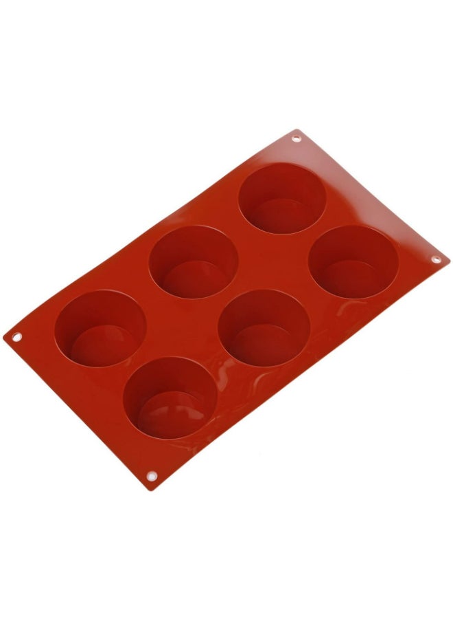 Silikomart Mould Muffin 6 Cavities Red - Image 1