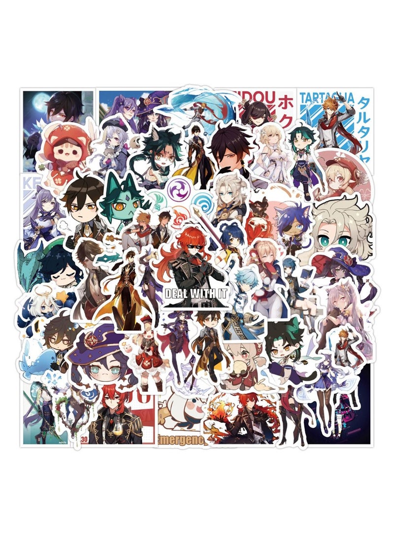 general 50-Piece Genshin Cute Vinyl Waterproof Sticker