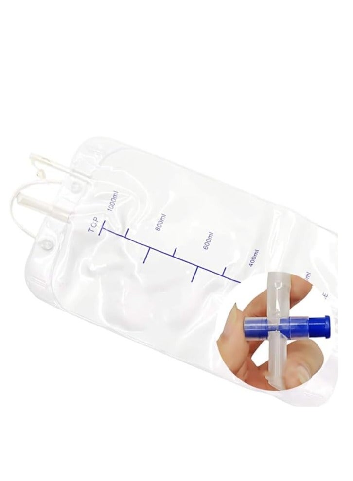 حقيبة جمع البول للمرضى طريحي الفراش مع 2 كيس بول قابل لإعادة الاستخدام من السيليكون لتصريف البول، نظام حقيبة البول القابلة للارتداء، حاوية جمع البول القابلة للارتداء المحمولة - Image 4