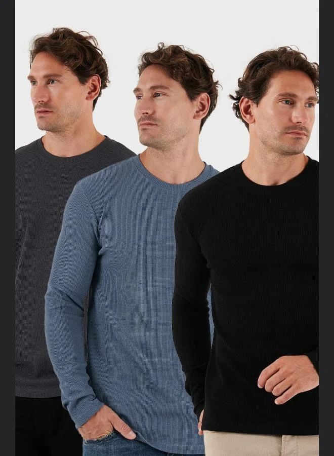 Buratti Cotton Crew Neck Slim Fit Basic 3-Pack Sweat Men's SWEAT 5905073S3