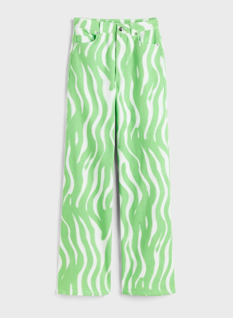 H&M Printed Wide Leg Pants