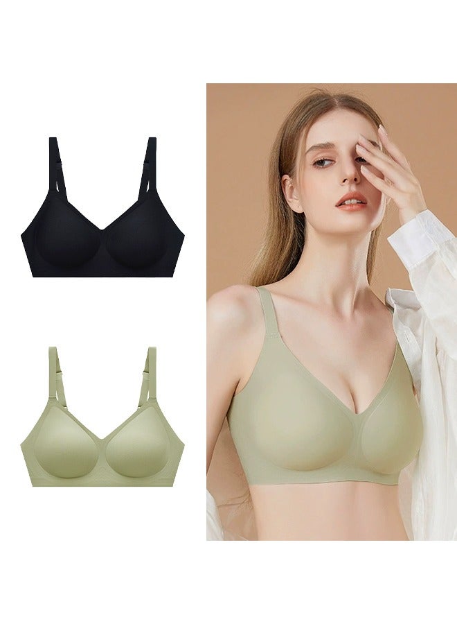 Pack of 2 Women’s Shapewear T-Shirt Bra, No Steel Ring Bras, Machine Washable Shapewear, Adjustable Gathering T hree-dimensional  - Image 1
