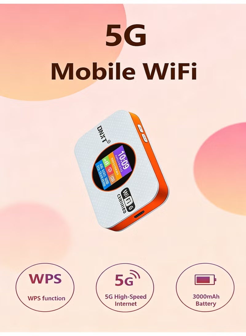 Ump 4G Pocket WiFi Router,WiFi Portable Router, CPE Wireless Router,4G LTE Modem, WiFi 6, Date & Battery Level Display, Plug & Play, 3000mAh Battery, One-Touch WPS Connection, WPA/WPA2 Security Encryption,Up to 12 Devices,for Travel, Game & Home Use(White) - Image 4