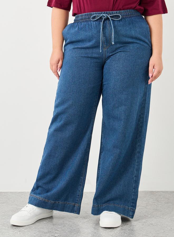 ستايلي جينز ستايلي بلس واسع الساق برباط - Image 2