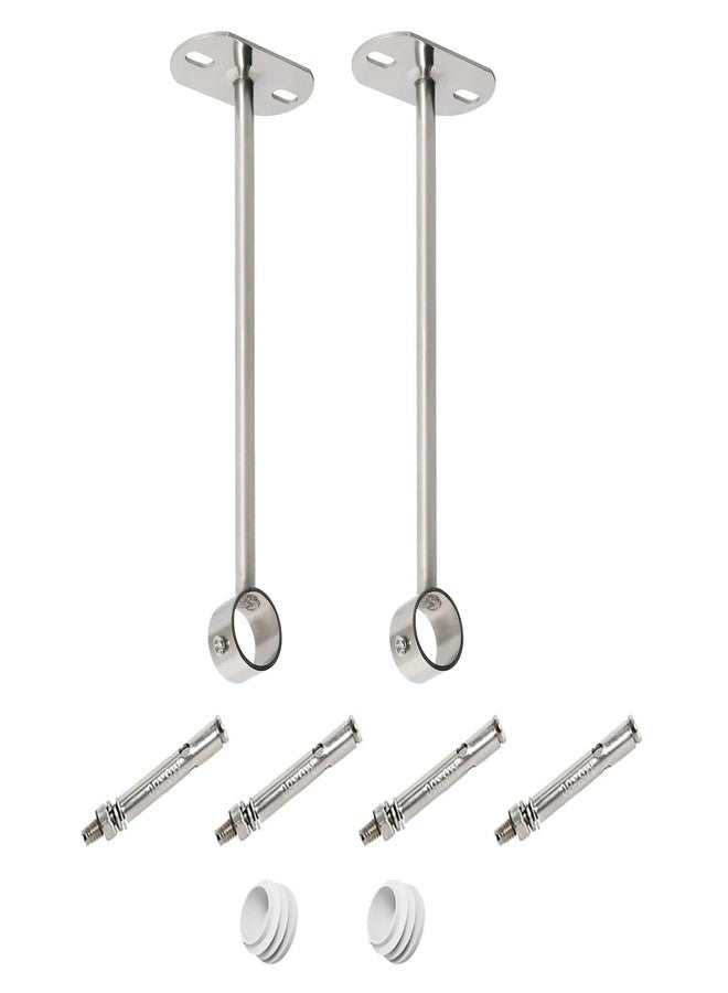 Ohamtes 2Pcs ID25mm (1"), L250mm, Clothes Rail mounting Bracket, Shower Curtain Closet tie Rod Support Frame, Curtain Rod Flange Socket, Suitable for Ceiling or Wall mounting - Image 1