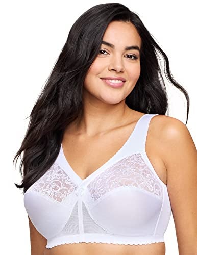 Glamorise Full Figure Plus Size MagicLift Original Support Bra Wirefree #1000 White - Image 3