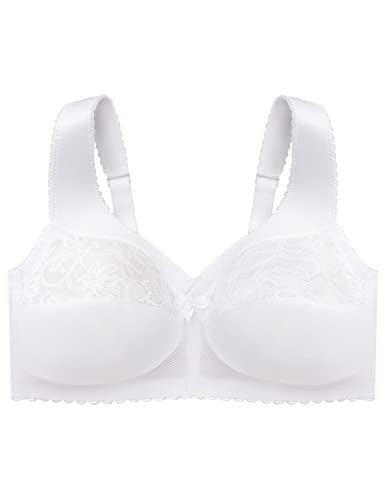 Glamorise Full Figure Plus Size MagicLift Original Support Bra Wirefree #1000 White - Image 4
