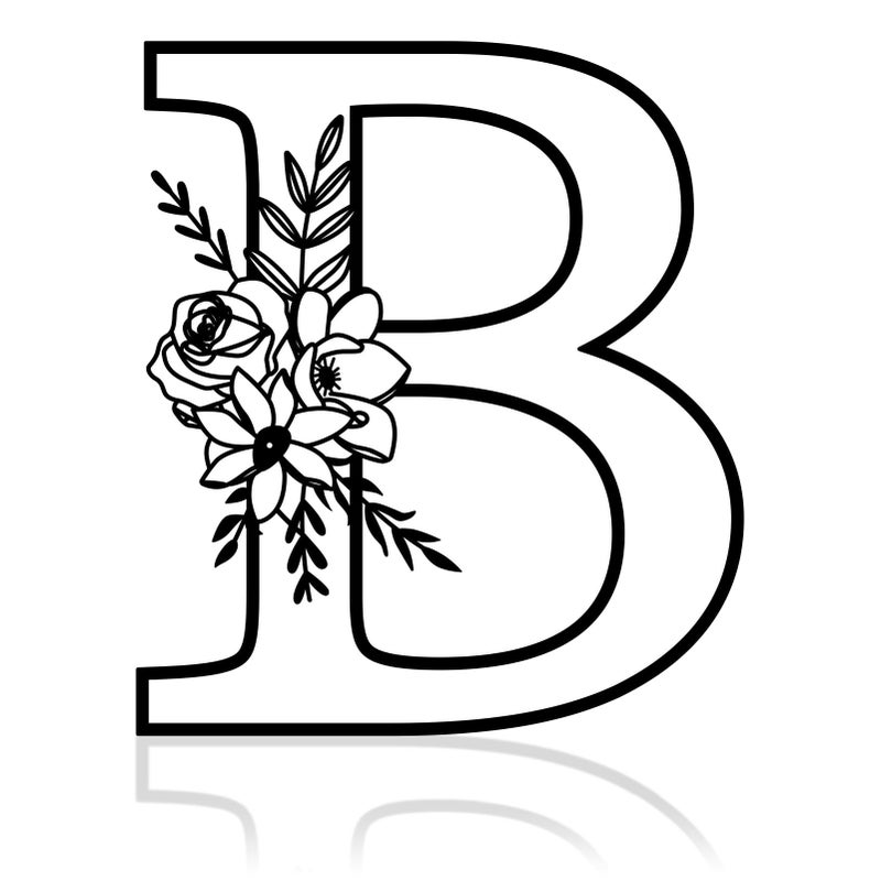 ESTART 12 Inch Black Metal Monogram Initial Letter Wall Decor,Visual 3D Large Alphabet Hanging Letter Sign Wall Decor for Farmhouse Living Room Bedroom Office Party(B) - Image 1