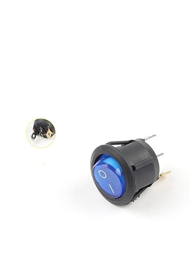 Blue Light Black Rocker Switch 10 PCS 23MM 2 3 Pin 6A 250VAC 10A 125VAC Button Switch - Image 1