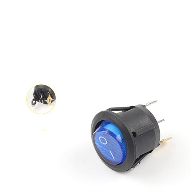 Blue Light Black Rocker Switch 10 PCS 23MM 2 3 Pin 6A 250VAC 10A 125VAC Button Switch - Image 2