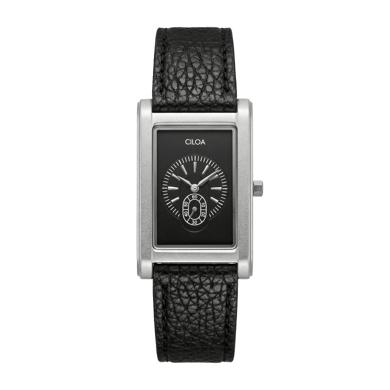 CILOA Watches for Men Unique Rectangle Relojes para Hombres Fashion Simple Analog Wrist Watch with Leather Strap, Black - Image 1