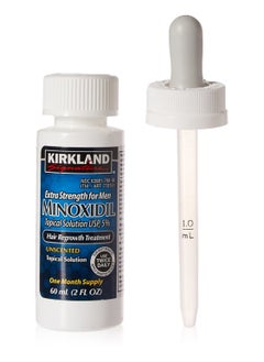 Minoxidil 5% Hair & Beard Topical Solution Hair Regrowth Treatment 1 Month Supply