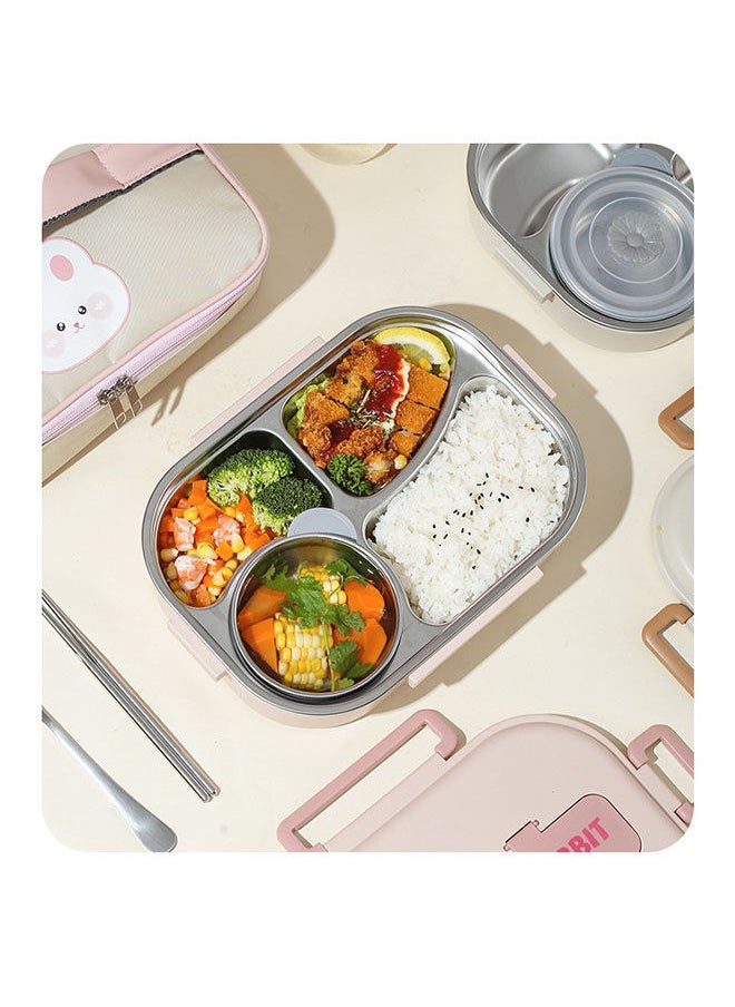 Y&D - Lunch Box with Soup Bowl,304 Stainless Steel Cutlery,Insulated Bento Box,4 Compartments Leak Proof Storage Bag for Work/Travel - Image 1