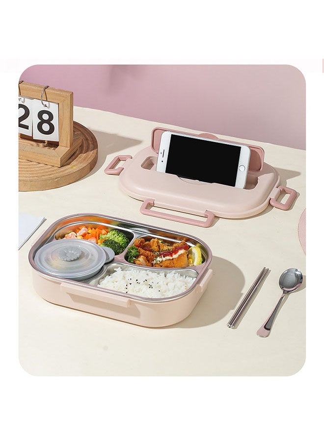 Y&D - Lunch Box with Soup Bowl,304 Stainless Steel Cutlery,Insulated Bento Box,4 Compartments Leak Proof Storage Bag for Work/Travel - Image 1