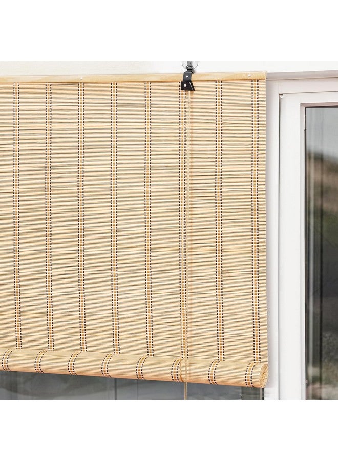 ABOUT SPACE Bamboo Curtains - W 3 ft x H 6 ft - Rope Mechanism Roll Up Down Bamboo Shade for Sunlight, Dust Protection Window Chick Blinds for Balcony, Restaurant, Hotel, Dhaba, Resort - Image 1