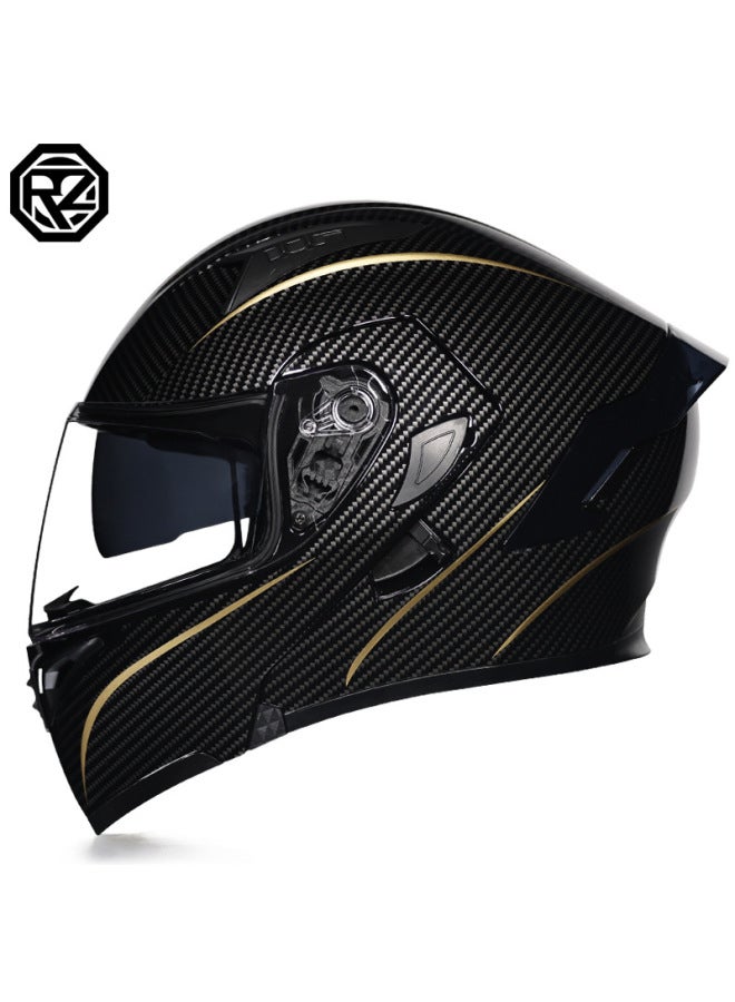 Golden Legend Orz Motorcycle Helmet Men's And Women's Exposure Helmet Full Helmet Tail Knight Bluetooth Motorcycle Men's And Women's Winter Personalized Electric