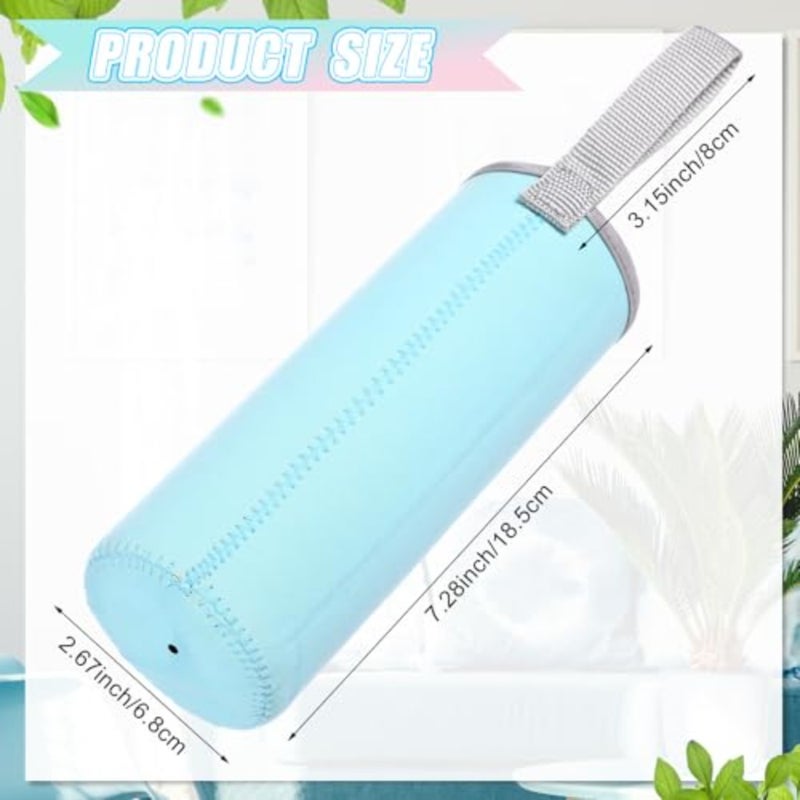 2 Pieces Neoprene Water Bottle Sleeve 18 oz - 19.4 oz Carrier Nylon Bottle Cover for Sport Portable Glass Drink Cup, 550 ml Blue, Pink - Image 2
