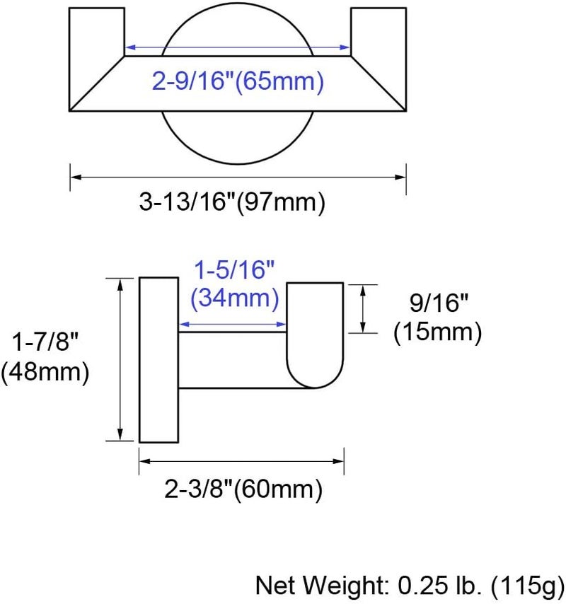 Angle Simple Double Towel Hook Brushed Nickel, Angle Simple SUS304 Stainless Steel Bath Towel Holder, Hand Towel Rack for Bathroom Wall - Image 2