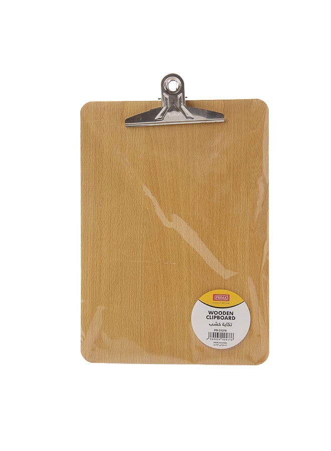 PRIMA A4 Wooden Clipboard | Durable High-Quality Wood, Smooth Writing Surface for Neat Notes, Strong Metal Clip, Lightweight Portable Board for School Office Fieldwork - Image 1