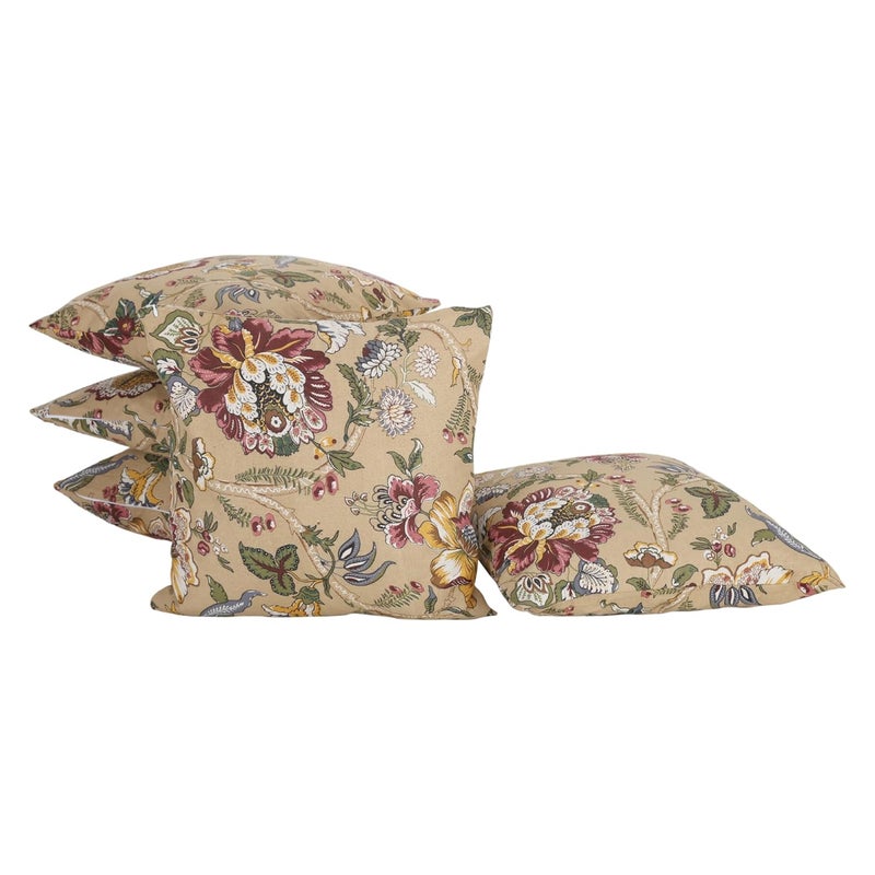 Clasiko Cotton Cushion Covers Set of 5 22x22 Inches Floral Fushion - Image 2