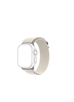 Generic Alpine Loop For Apple Watch 44/45mm Nylon Woven Ring Strap Series 4/5/6/7 - White  - Image 2