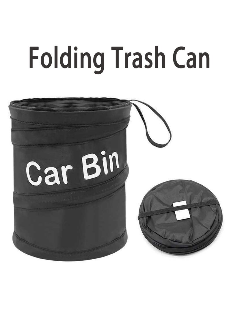Adando Car Trash Can, Interior Collapsible Garbage Can, Hangable Car Garbage Bin, for Back Seat or Front Seat, Leakproof Interior Liners Trash Bin Suitable for Automotive, Traveling（Black） - Image 1