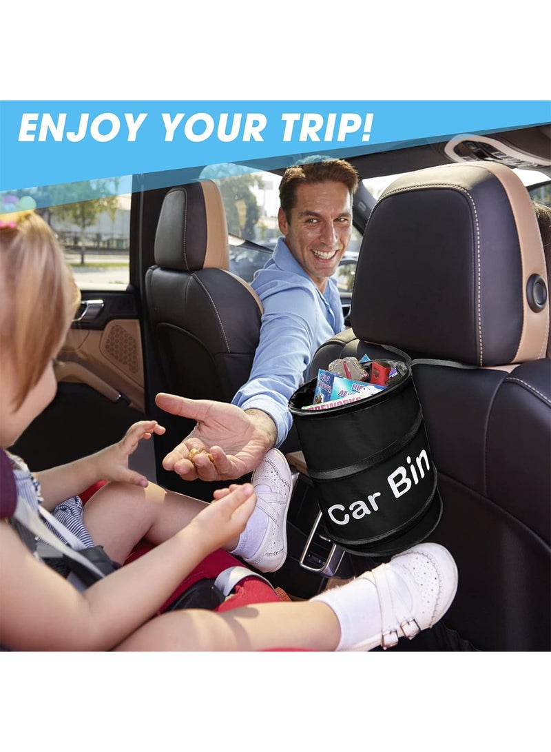 Adando Car Trash Can, Interior Collapsible Garbage Can, Hangable Car Garbage Bin, for Back Seat or Front Seat, Leakproof Interior Liners Trash Bin Suitable for Automotive, Traveling（Black） - Image 4