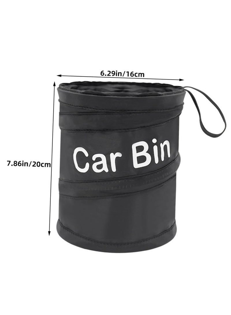 Adando Car Trash Can, Interior Collapsible Garbage Can, Hangable Car Garbage Bin, for Back Seat or Front Seat, Leakproof Interior Liners Trash Bin Suitable for Automotive, Traveling（Black） - Image 2