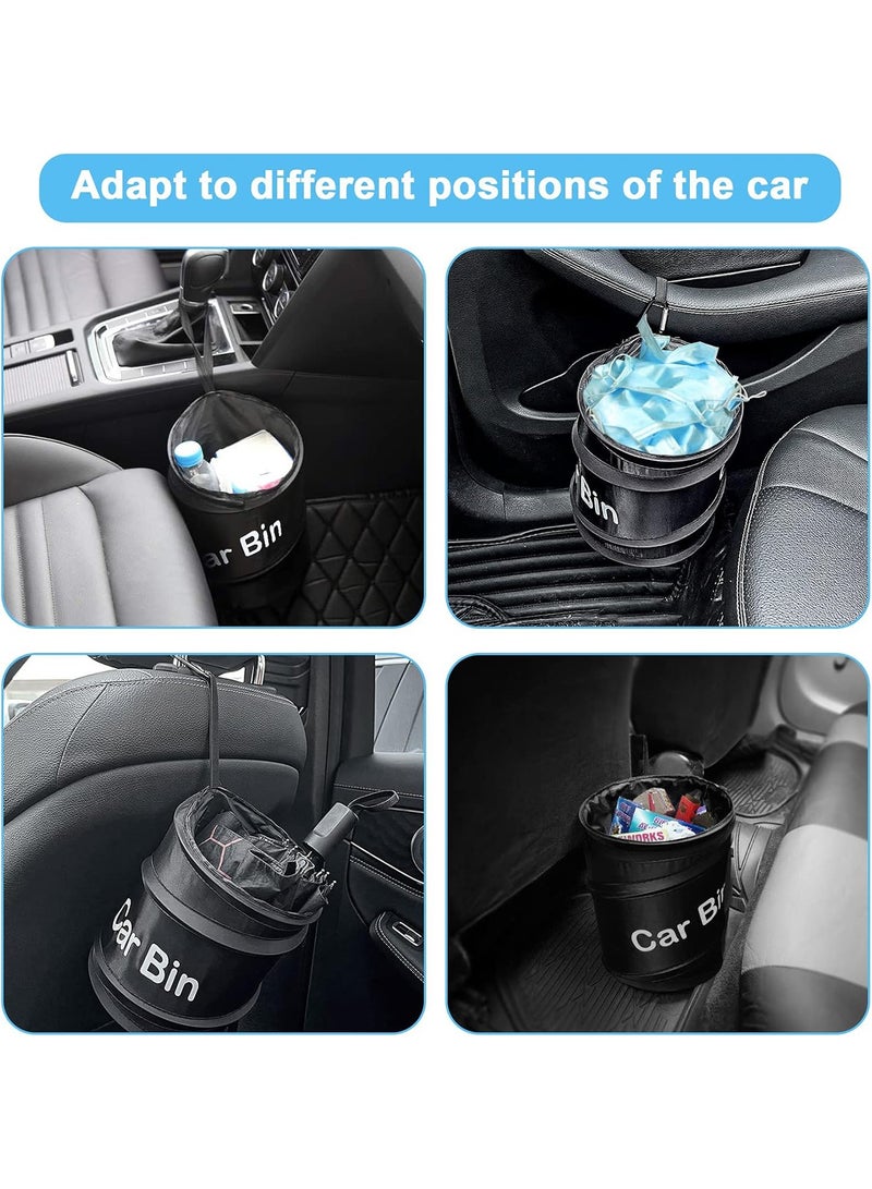 Adando Car Trash Can, Interior Collapsible Garbage Can, Hangable Car Garbage Bin, for Back Seat or Front Seat, Leakproof Interior Liners Trash Bin Suitable for Automotive, Traveling（Black） - Image 5