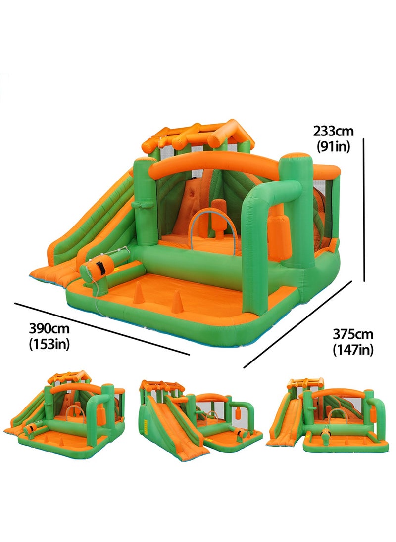 GT-Wheel - Inflatable Water Slide Kids Waterslide Park Outdoor with Bounce House and Dual Slides for Racing Fun Climbing Blow-up Water Slides - Image 1
