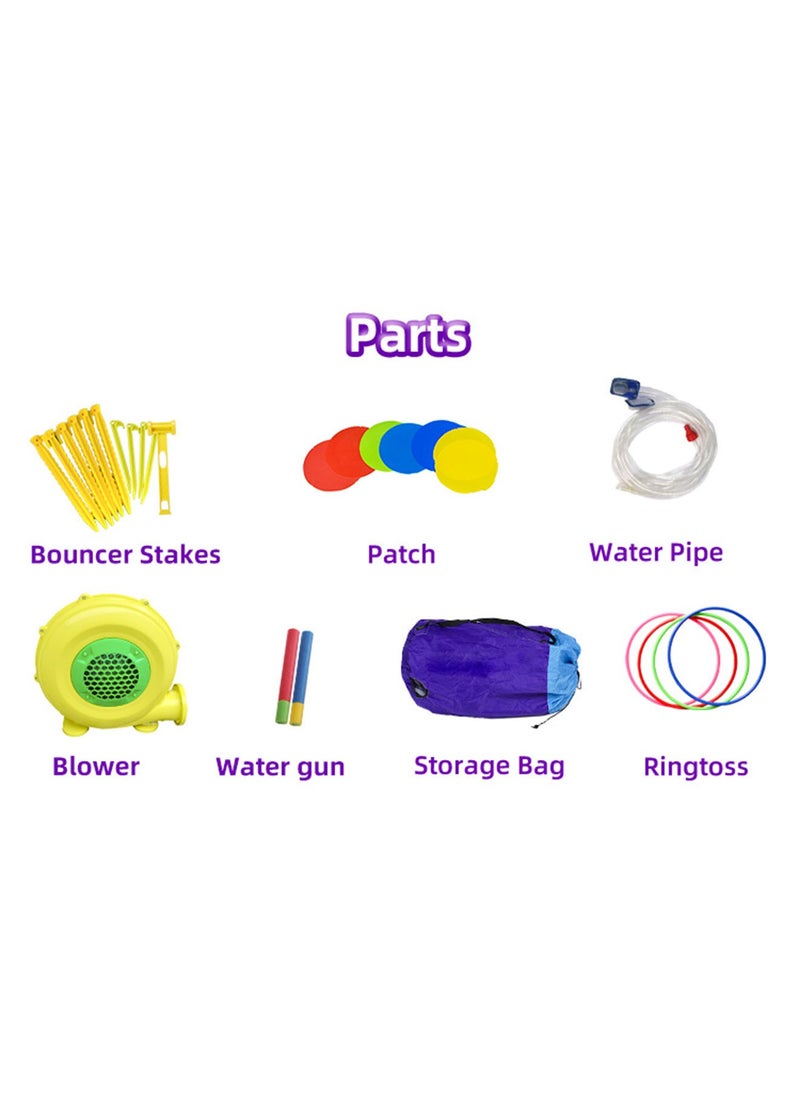 GT-Wheel - Inflatable Water Slide Kids Waterslide Park Outdoor with Bounce House and Dual Slides for Racing Fun Climbing Blow-up Water Slides - Image 1